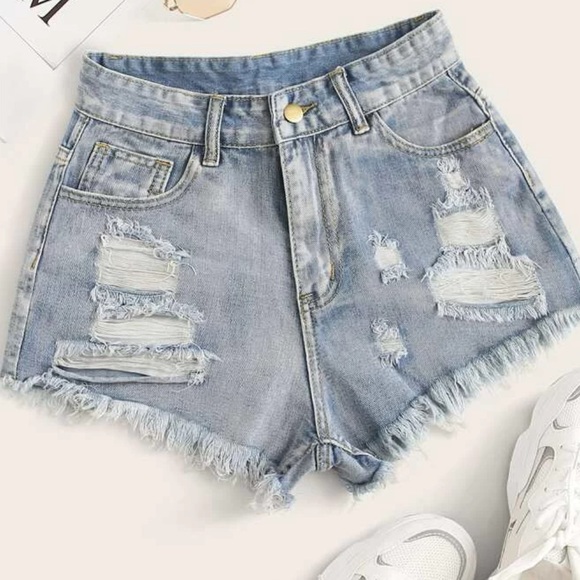 SHEIN Pants - Distressed denim shorts